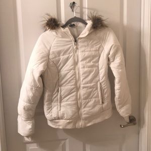 White North Face puffer jacket